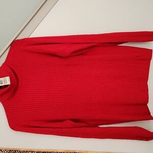 NWT Charter Club Red Cotton-blend Turtleneck Sweater 3X